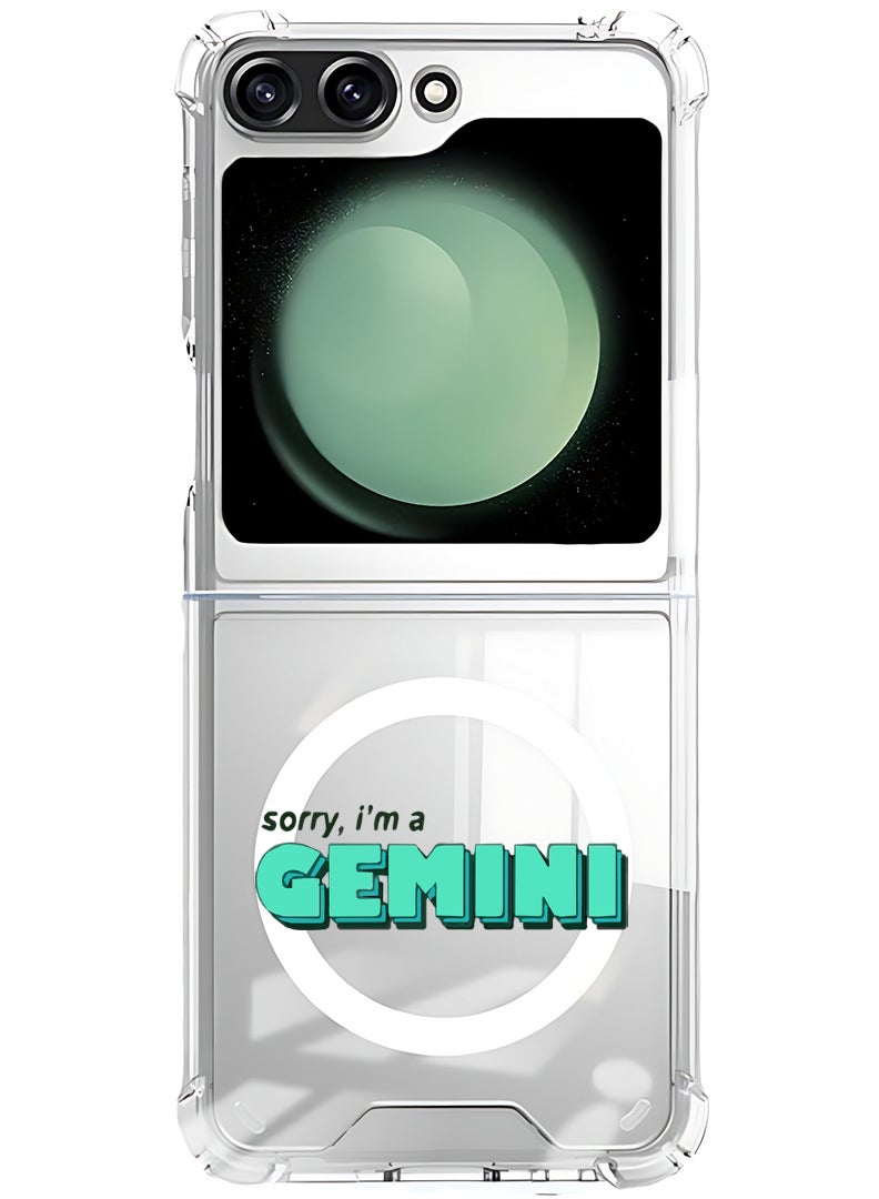 Theodor Magnetic Case for Samsung Galaxy Z Flip 5 Compatible with MagSafe Wireless Charging, Shockproof Phone Bumper Cover Gemini - Image 1