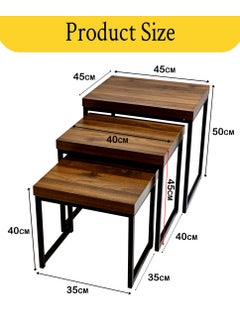 ماركة غير محددة مجموعة من 3 طاولات نهاية التعشيش  - Image 3