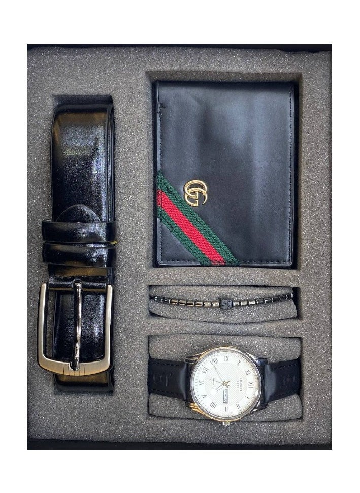 GUCCI - Men’s Luxury Gift Set - Watch, Wallet, Belt & Bracelet in Elegant Box - Perfect for Birthdays, Anniversaries, and Special Occasions - Image 1