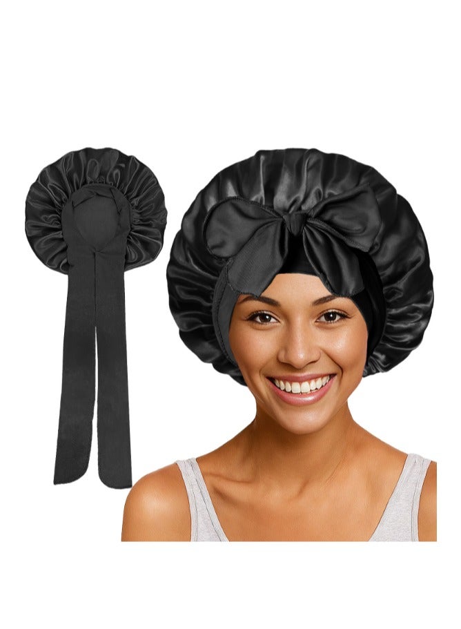 2 PCS Satin Bonnet Double Layer Sleep Hair Silk Bonnet for Sleeping Women Curly Natural Hair - Image 5