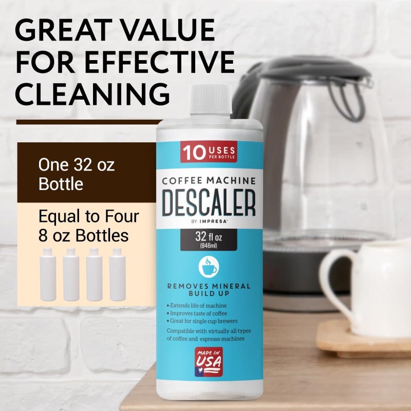 IMPRESA 10 Uses 32oz Coffee Machine Descaler for Keurig and Virtually All Single Use Coffee and Espresso Machines - Made in the USA - Image 5