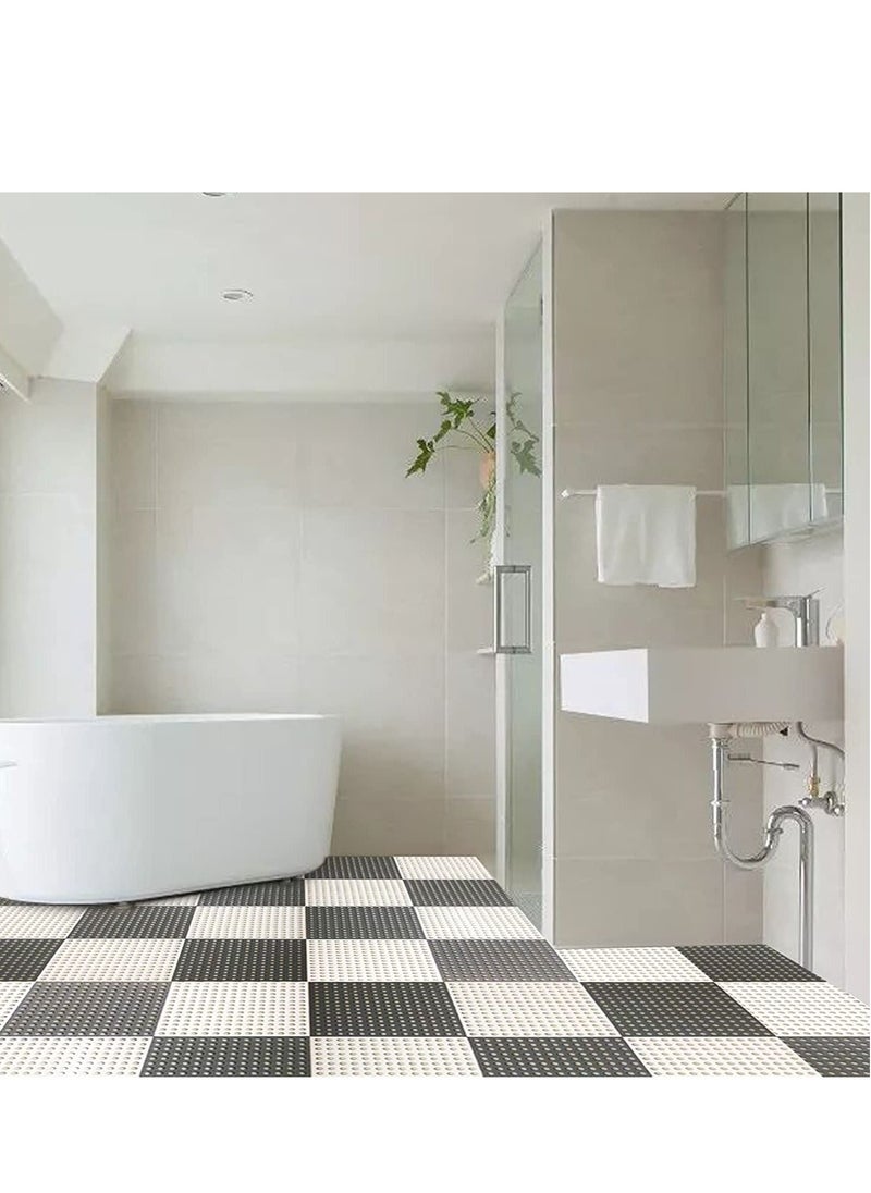 Y&D - 12 Pack Interlocking Non Slip Drainage Floor Tiles, 11.8 X Inch Soft PVC Bath Shower Mat with Suctions Cups, Holes for Bathroom, Kitchen, Pool, Wet Areas - Image 1
