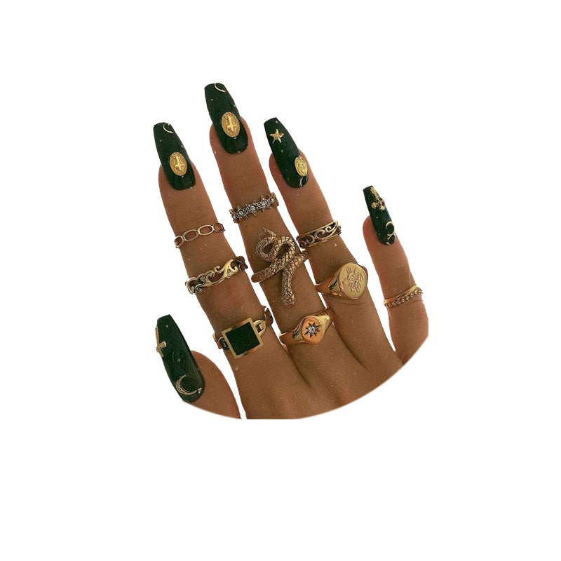 FUTIMELY 9PCS Knuckle Stacking Ring Set Snake Ring Set for Women Boho Vintage Stackable Joint Midi Finger Rings Gold Knuckle Rings Set - Image 1