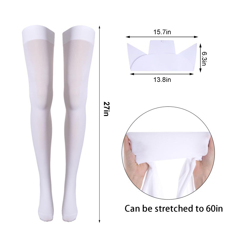 mifengda 3pcs Nurse Costume for Women White Short Sleeve White Lab Coat Doctor Costume Halloween Nurse Dress Outfit (Small) - Image 4