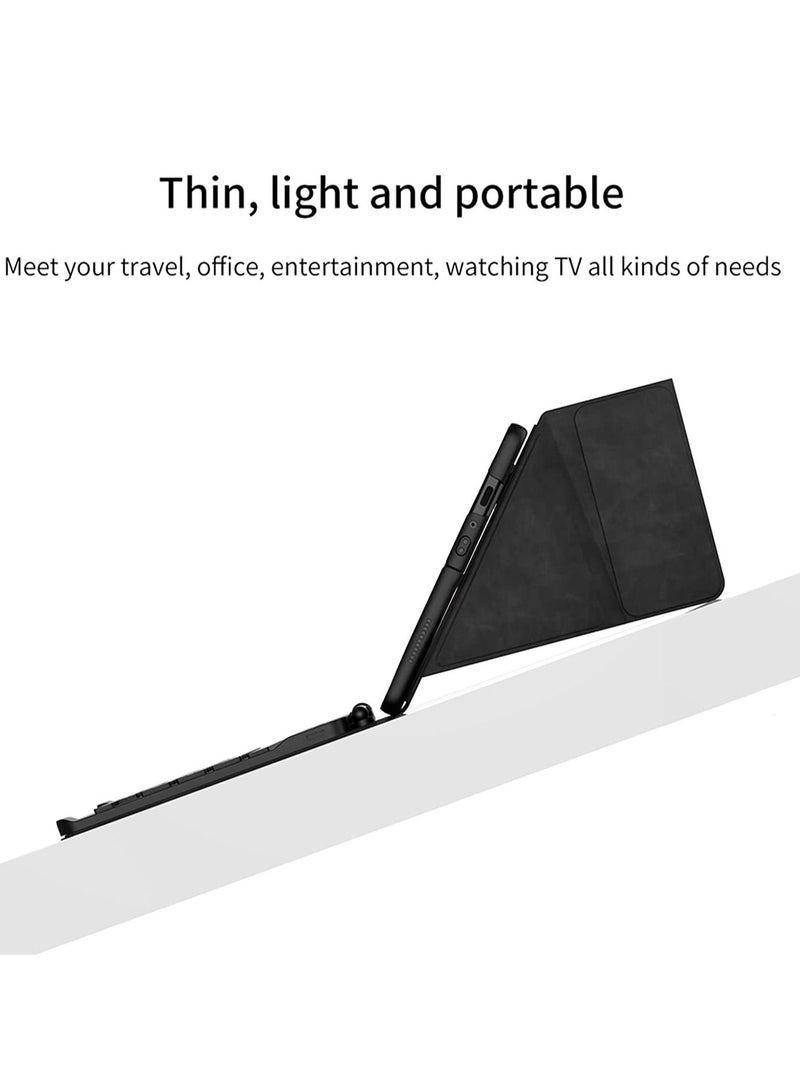 حافظة لوحة مفاتيح بلوتوث لهاتف Samsung Galaxy Z Fold 4 مع (حافظة لوحة مفاتيح + حافظة Fold 4 + قلم S) وحامل ولوحة مفاتيح قابلة للفصل لـ Galaxy Fold 4 - أسود - Image 4