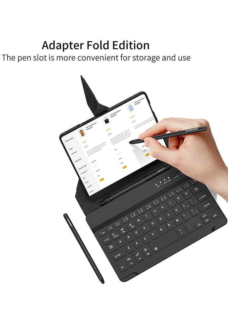 حافظة لوحة مفاتيح بلوتوث لهاتف Samsung Galaxy Z Fold 4 مع (حافظة لوحة مفاتيح + حافظة Fold 4 + قلم S) وحامل ولوحة مفاتيح قابلة للفصل لـ Galaxy Fold 4 - أسود - Image 5