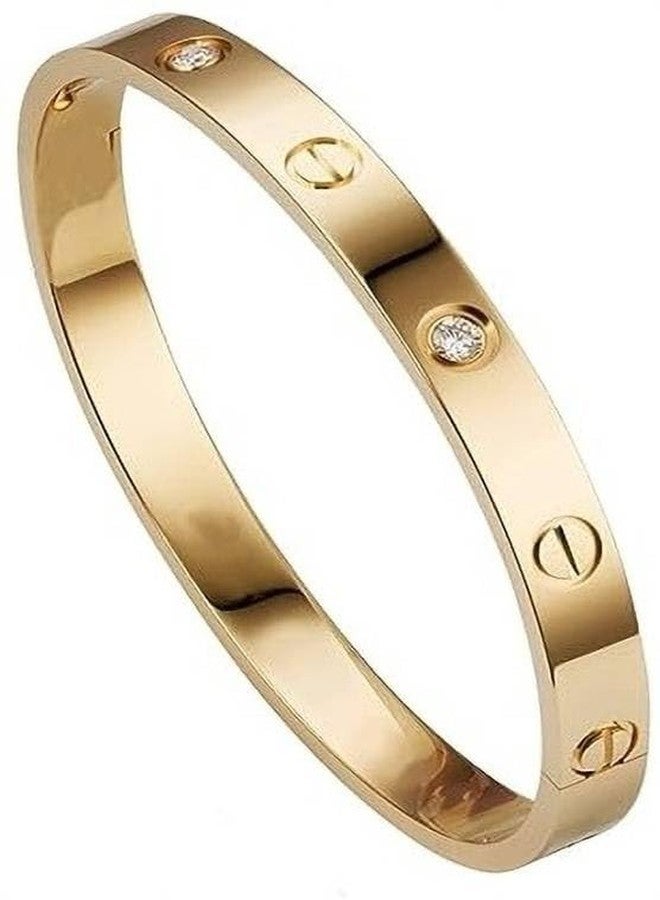 VIEN Micro Pave CZ Crown Charm Men&Women Bracelets Stainless Steel Crystals Bangles Couple Handmade Jewelry Gift (GOLD) - Image 1