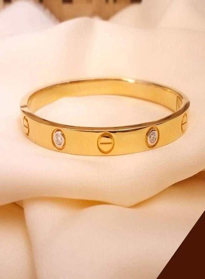 VIEN Micro Pave CZ Crown Charm Men&Women Bracelets Stainless Steel Crystals Bangles Couple Handmade Jewelry Gift (GOLD) - Image 5
