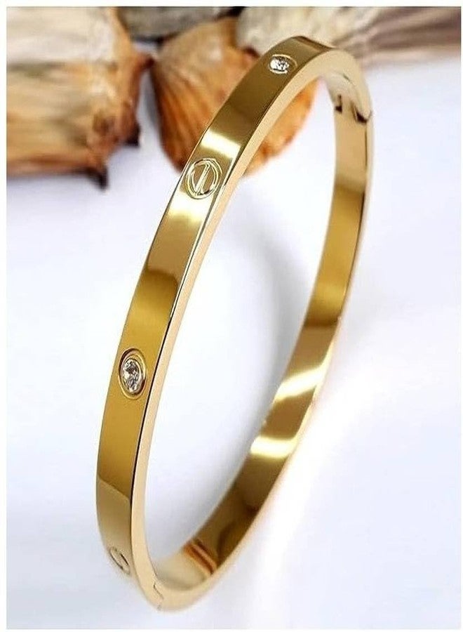 VIEN Micro Pave CZ Crown Charm Men&Women Bracelets Stainless Steel Crystals Bangles Couple Handmade Jewelry Gift (GOLD) - Image 4