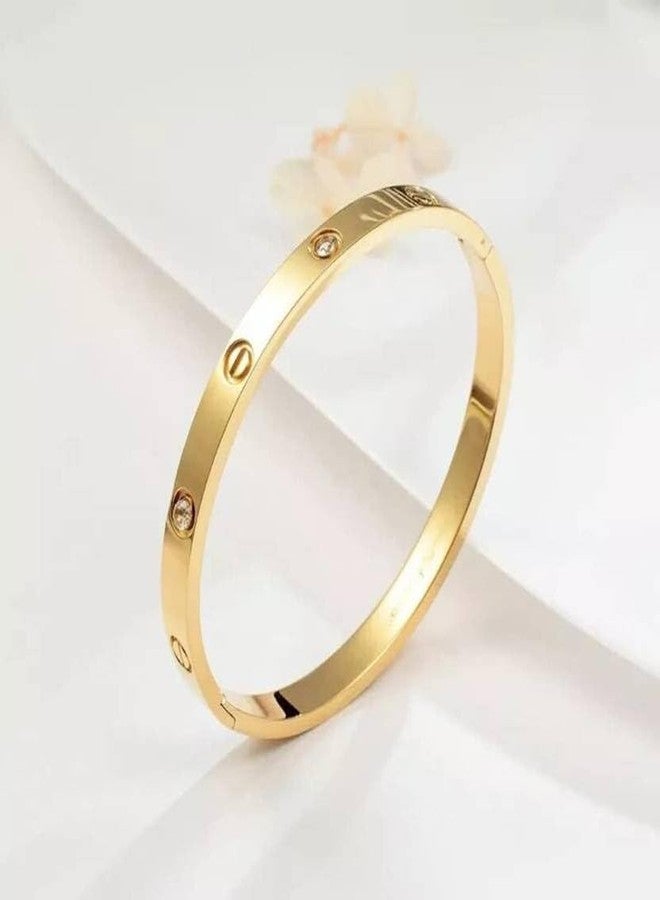 VIEN Micro Pave CZ Crown Charm Men&Women Bracelets Stainless Steel Crystals Bangles Couple Handmade Jewelry Gift (GOLD) - Image 3