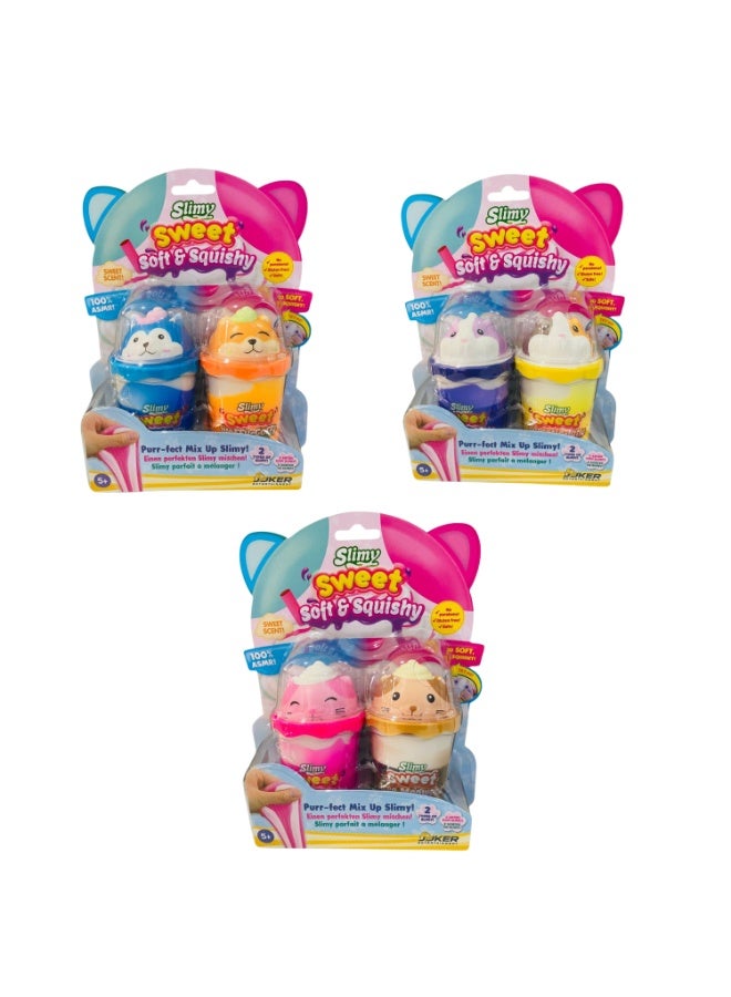 Slimy Soft & Squishy Assorted Twin Pack – Sweetly Scented Animal-Themed Slime, Collectible 2-Pack (6 Colors) for Kids Ages 5+ - Image 1