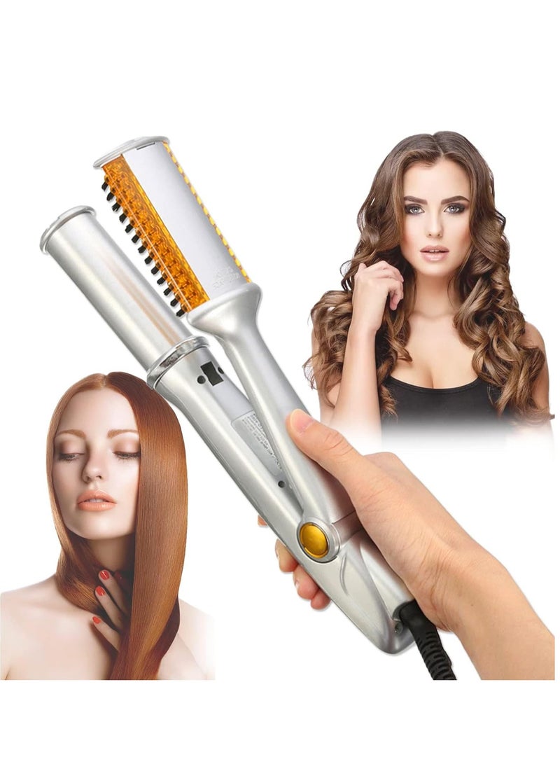 Excefore PTC Heated 2-in-1 Hair Style Tool, Even Heat, 3 Temperature Settings, Easy to Operate, Quick and Professional Hair Salon, for All Hairstyles - Image 1