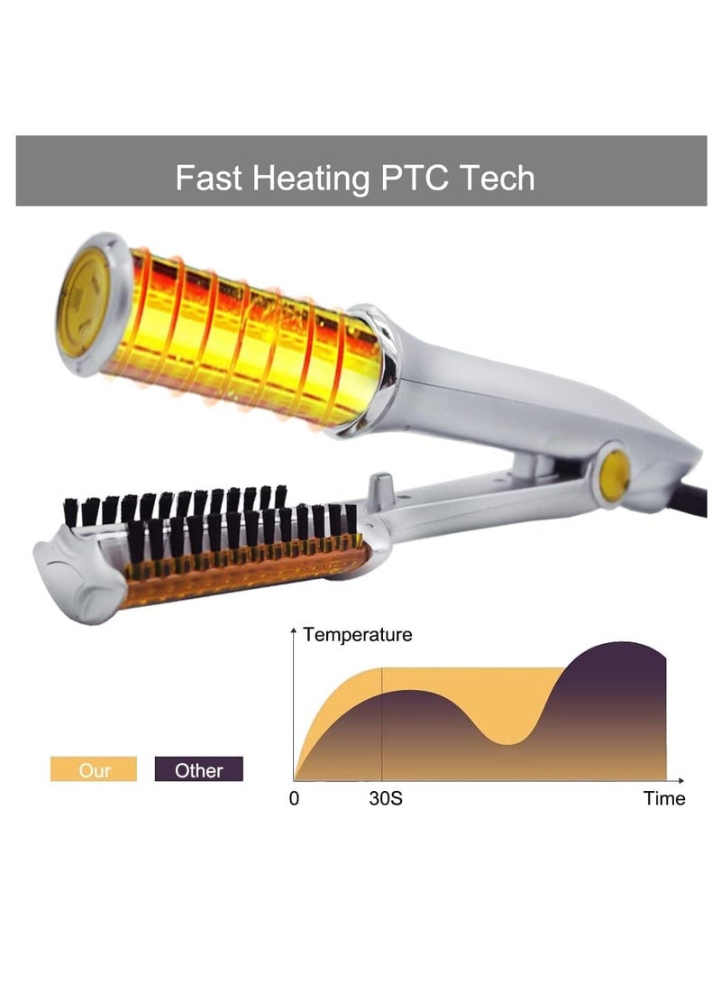 Excefore PTC Heated 2-in-1 Hair Style Tool, Even Heat, 3 Temperature Settings, Easy to Operate, Quick and Professional Hair Salon, for All Hairstyles - Image 3