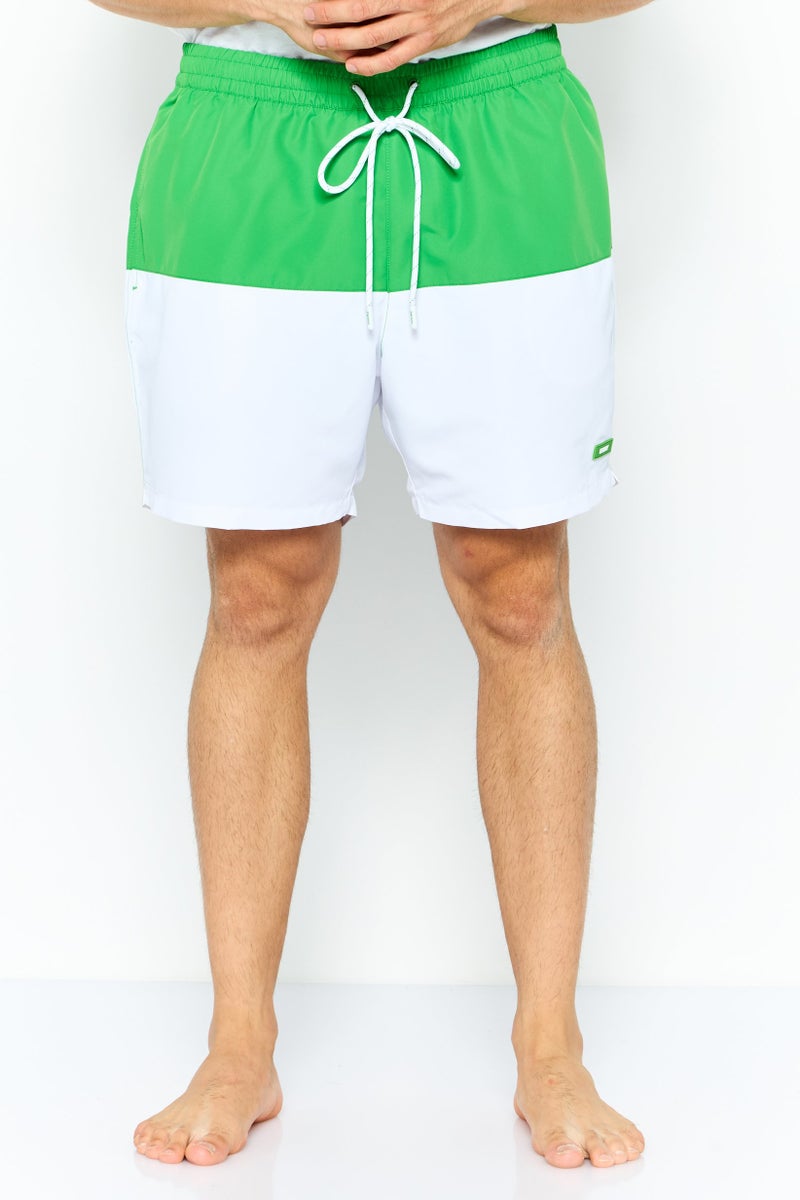 DKNY Men Brand Logo Board Shorts, Green - Image 1