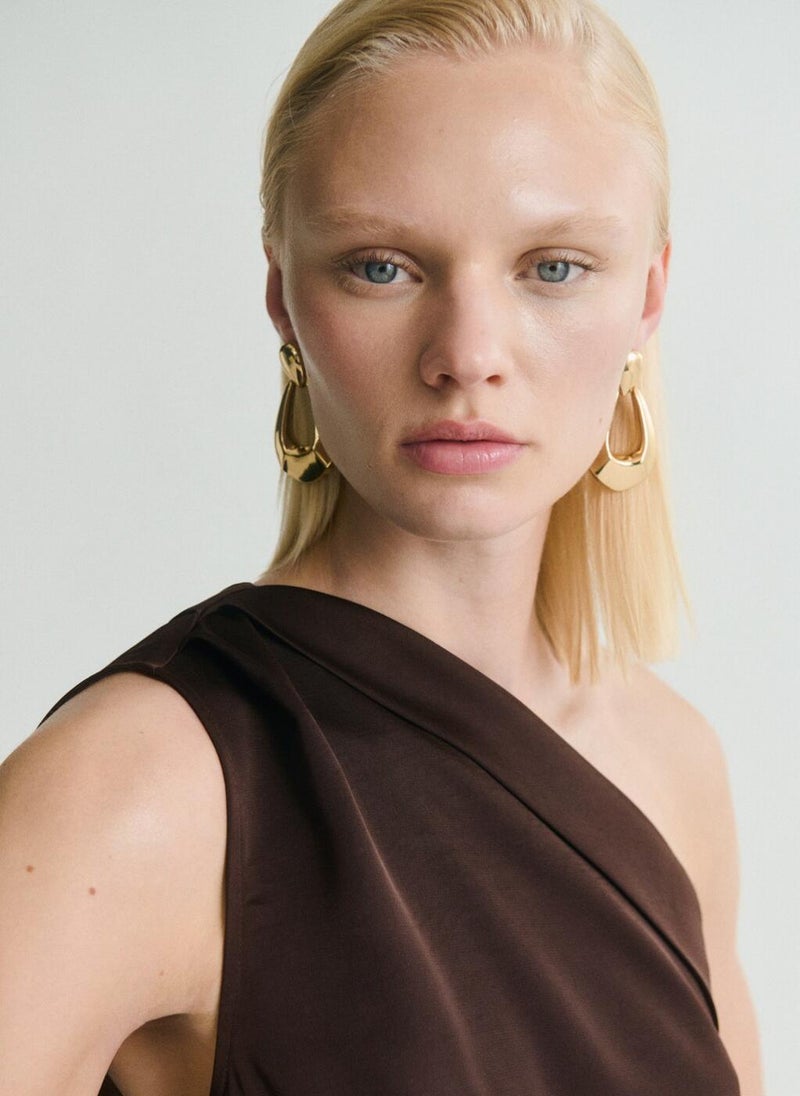 MANGO One-Shoulder Midi Dress  - Image 3