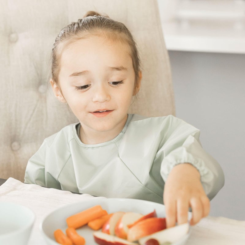 Tiny Twinkle Mess Proof Baby Bib, 2 Pack Full Sleeve Bib Outfit, Waterproof Bib for Toddlers, Machine Washable, Tug Proof, Baby Smock for Eating, Long Sleeve (Sage Charcoal, Large 2-4 Years) - Image 4