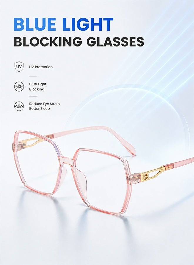 AZorb Blue Light Glasses Oversized Square Frame for Women Blue Light Blocking Eyeglasses Anti Radiation Gaming Glasses Eye Glasses for Computer Phone Screen Protection - Image 4