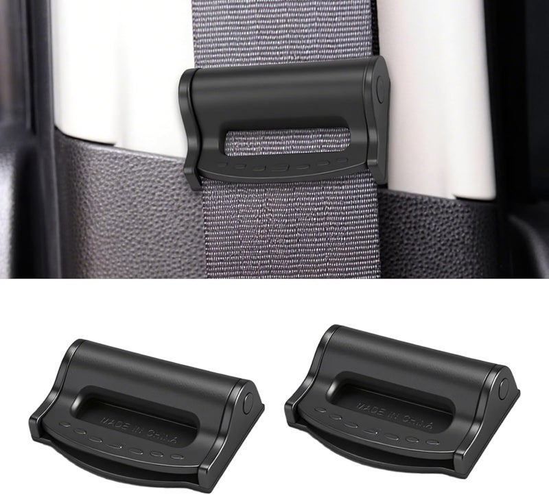 Segrehy Seat Belt Adjuster 2Pcs Universal Seat Belt Positioner Clip Shoulder Belt Adjuster for Enhanced Neck Shoulder Comfort Ideal for Adults Kids Teens Black - Image 3