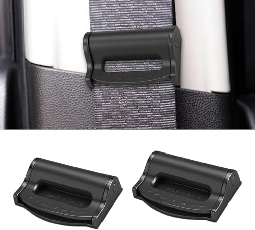 Segrehy Seat Belt Adjuster 2Pcs Universal Seat Belt Positioner Clip Shoulder Belt Adjuster for Enhanced Neck Shoulder Comfort Ideal for Adults Kids Teens Black - Image 1