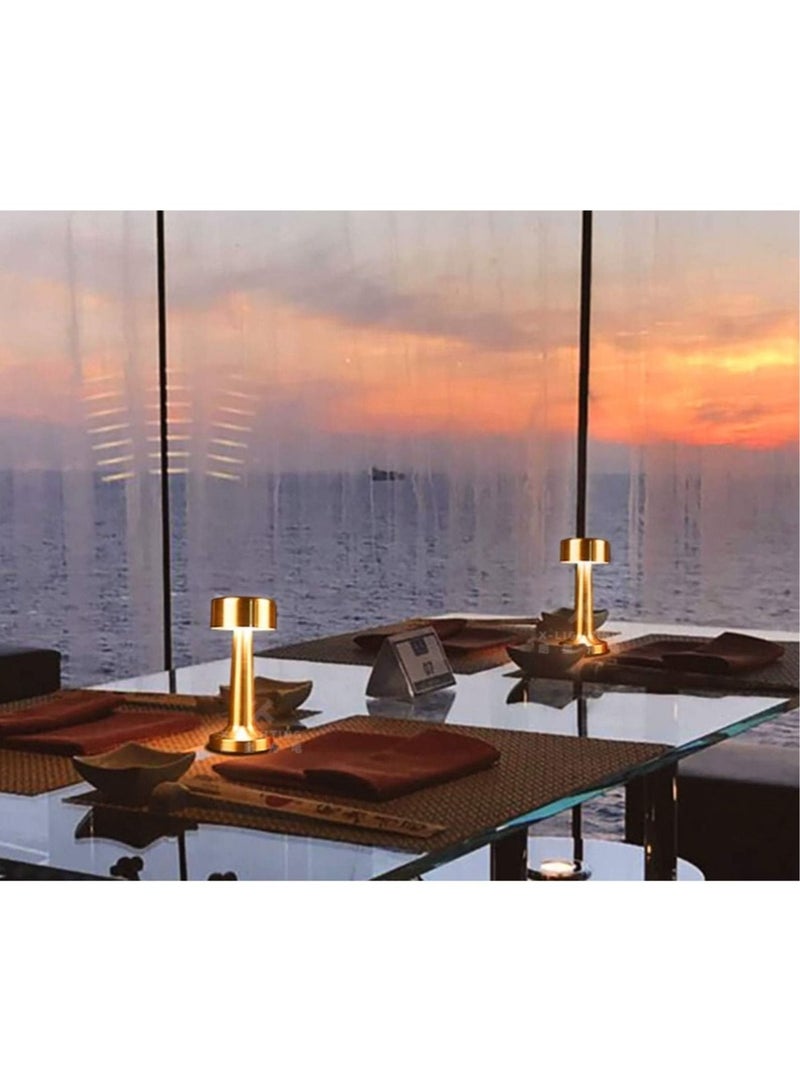 ELTRAZONE Modern Table Lamp Cordless Lighting 3W Dumbbells Style Dimmable Touch Switch LED Rechargeable Wireless Aluminium Desk Lamp for Restaurant Reading Bar Coffee Shop - Image 3