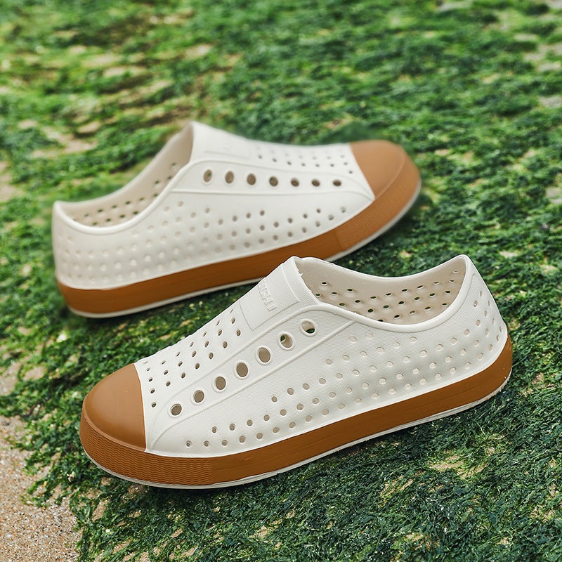 Luchi Men'S Clogs, Closed-Toe Sandals, Water-Resistant Beach Hollow Shoes, Summer Breathable Non-Slip Korean Style - Image 1