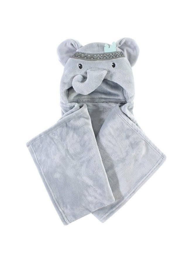 Little Treasure Unisex Baby Plush Hooded Blanket, Tribal Elephant, One Size - Image 2