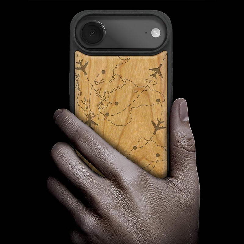 Detachable clean Carveit Magnetic Wooden Case for iPhone Air Case, Wood Artisan Engraved & Soft TPU Shockproof Cover, Compatible with MagSafe 17 Air Wireless Chargers (World Flight Network) Cherry Dispersed regional warehouses Reliable local delivery service Confirmed available stock Wide usage compatibility Diverse purchase plan Non sticky surface Labor saving optimized design Major city pickup option All governorates deliver Safe material All item simple matching build Flexible use switching Air & land transit compatible Transit damage prevent build Market diverse application fit Widely used design All budget friendly options Slow wear optimized quality Flexible purchase choices Durability boost selected material Wide range compatible material Care processed raw material Global upgraded economical craftsmanship Modern practical shape - Image 2