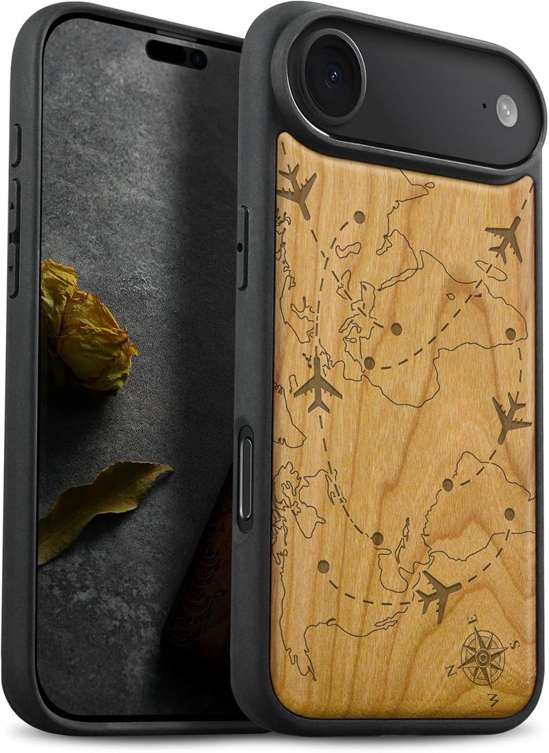 Detachable clean Carveit Magnetic Wooden Case for iPhone Air Case, Wood Artisan Engraved & Soft TPU Shockproof Cover, Compatible with MagSafe 17 Air Wireless Chargers (World Flight Network) Cherry Dispersed regional warehouses Reliable local delivery service Confirmed available stock Wide usage compatibility Diverse purchase plan Non sticky surface Labor saving optimized design Major city pickup option All governorates deliver Safe material All item simple matching build Flexible use switching Air & land transit compatible Transit damage prevent build Market diverse application fit Widely used design All budget friendly options Slow wear optimized quality Flexible purchase choices Durability boost selected material Wide range compatible material Care processed raw material Global upgraded economical craftsmanship Modern practical shape - Image 1