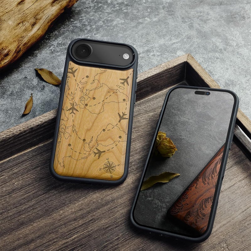 Detachable clean Carveit Magnetic Wooden Case for iPhone Air Case, Wood Artisan Engraved & Soft TPU Shockproof Cover, Compatible with MagSafe 17 Air Wireless Chargers (World Flight Network) Cherry Dispersed regional warehouses Reliable local delivery service Confirmed available stock Wide usage compatibility Diverse purchase plan Non sticky surface Labor saving optimized design Major city pickup option All governorates deliver Safe material All item simple matching build Flexible use switching Air & land transit compatible Transit damage prevent build Market diverse application fit Widely used design All budget friendly options Slow wear optimized quality Flexible purchase choices Durability boost selected material Wide range compatible material Care processed raw material Global upgraded economical craftsmanship Modern practical shape - Image 4