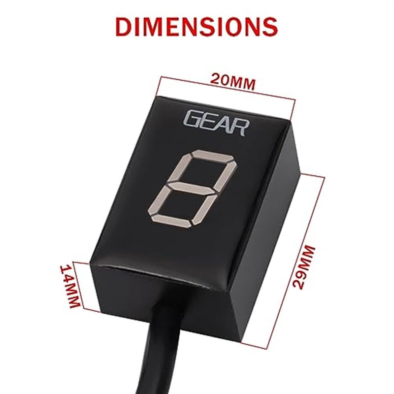 Wivplex Motorcycle Gear Display Indicator - Red - Image 4