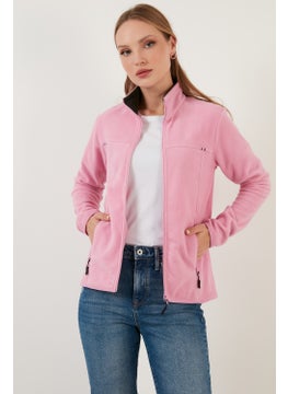 Lela High Collar Zipper Pocket Fleece Cardigan Women's Fleece 5907002  - Image 3