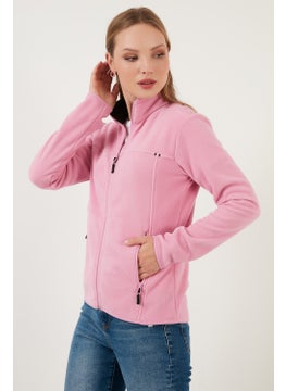 Lela High Collar Zipper Pocket Fleece Cardigan Women's Fleece 5907002  - Image 4