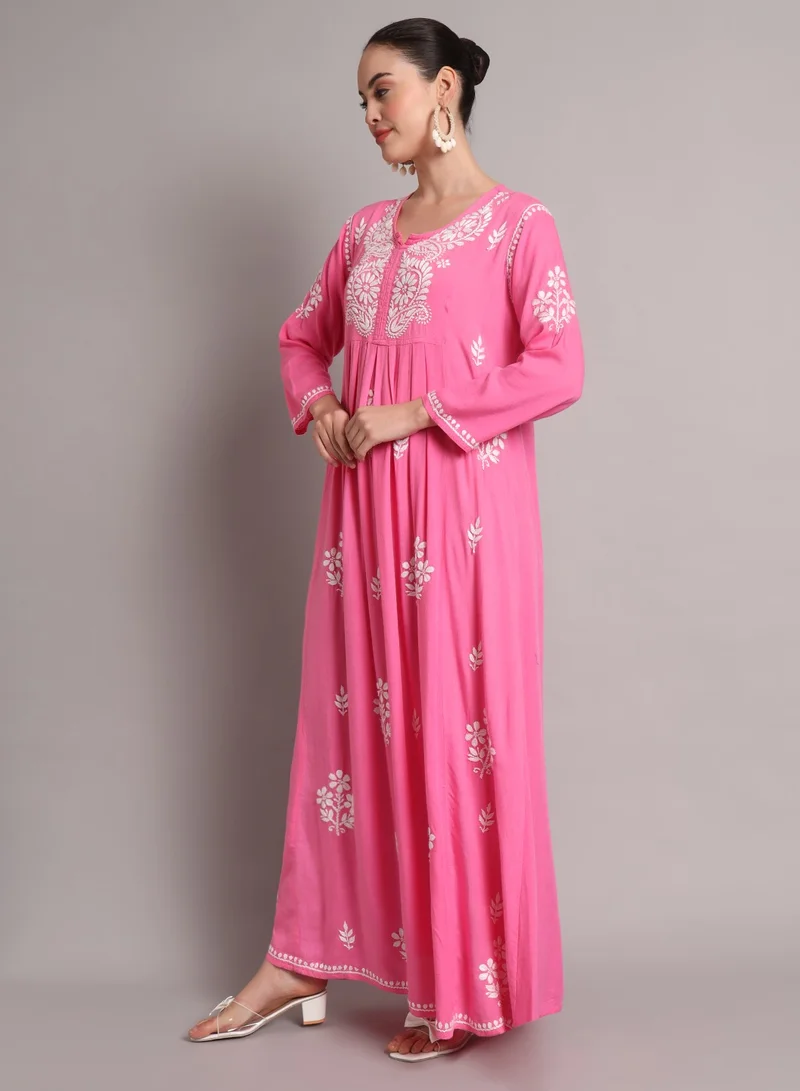 Alaya Hand Embroidered Chikankari Rayon Jalabiya-AL4012
