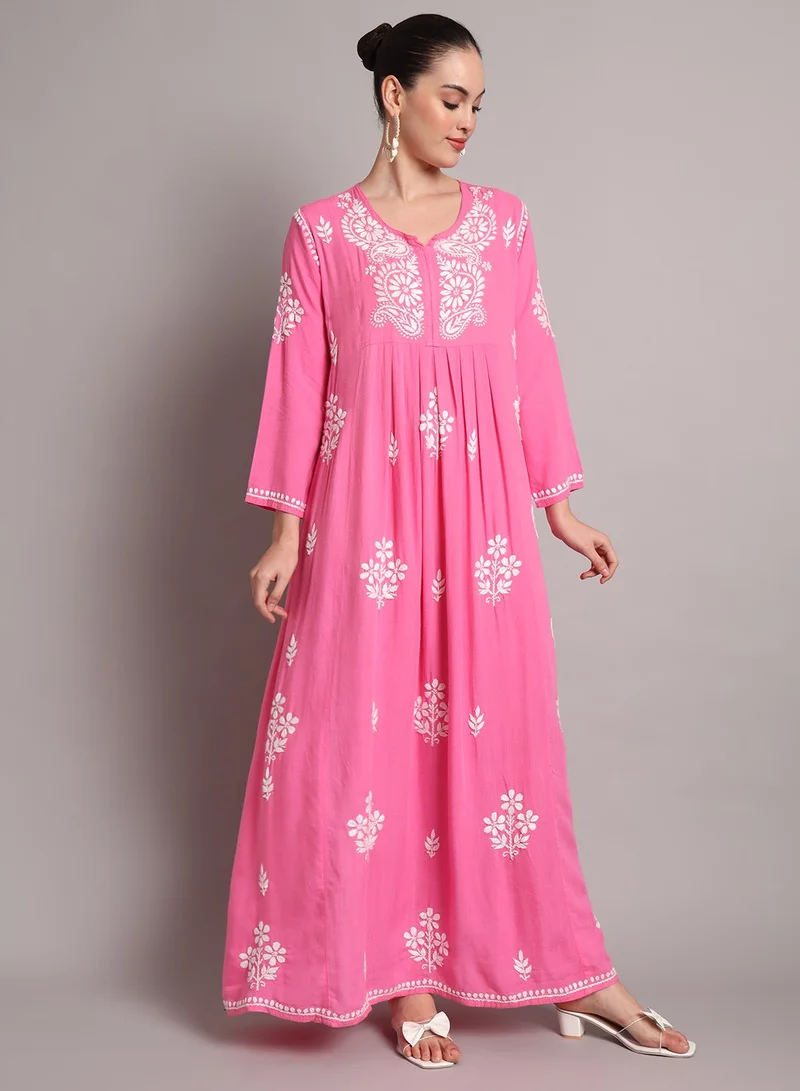Alaya Hand Embroidered Chikankari Rayon Jalabiya-AL4012