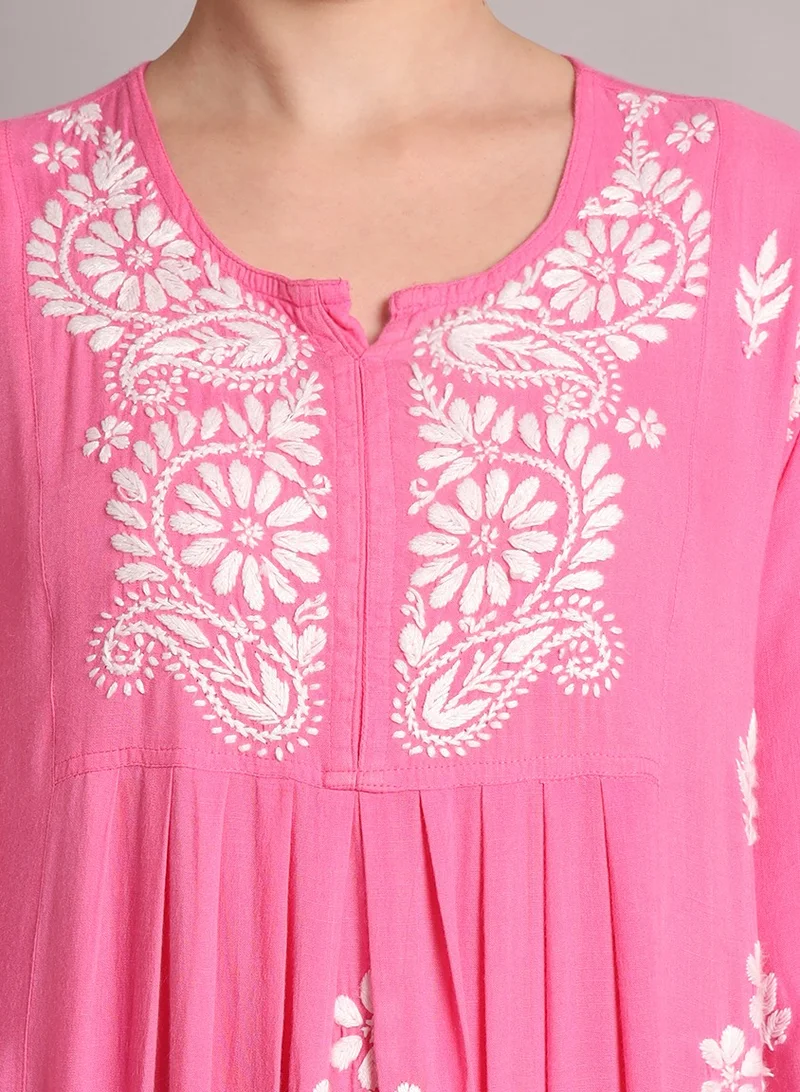Alaya Hand Embroidered Chikankari Rayon Jalabiya-AL4012