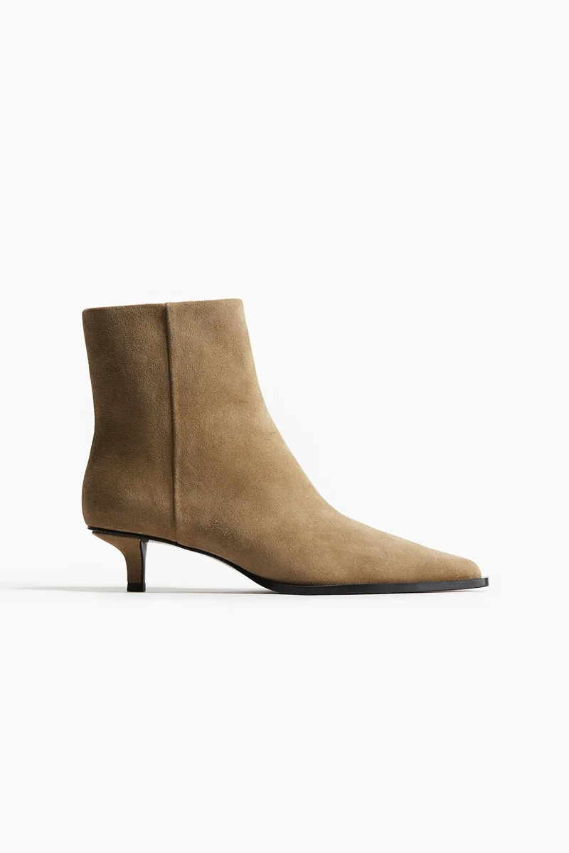 H&M Pointed suede ankle boots