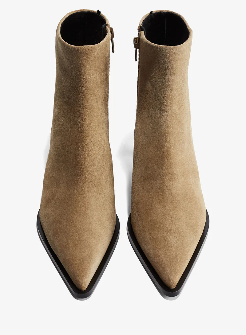 H&M Pointed suede ankle boots