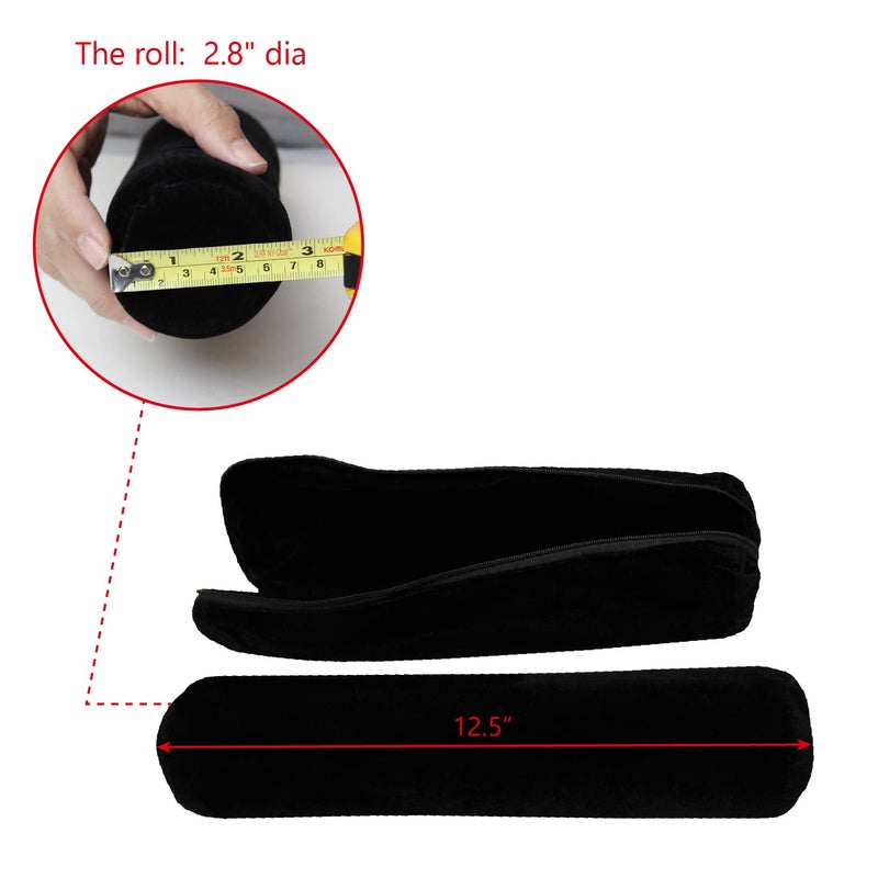 MOOCA Black Velvet Bracelet Bangle Watch Roll, Travel Pouch Jewelry Travel Organizer, Portable Zipper Pouch with A Removable Roll Insert for Standard Size Bracelets & Bangles - Image 2