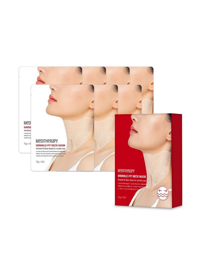 MEDITHERAPY Wrinkle-Fit Mesh Sheet Neck Mask 7Ea, Neck Wrinkle Patches, Collagen Treatment For Tightening, Firming, And Lifting, Sagging Jowl, Under Double Chin - Image 1