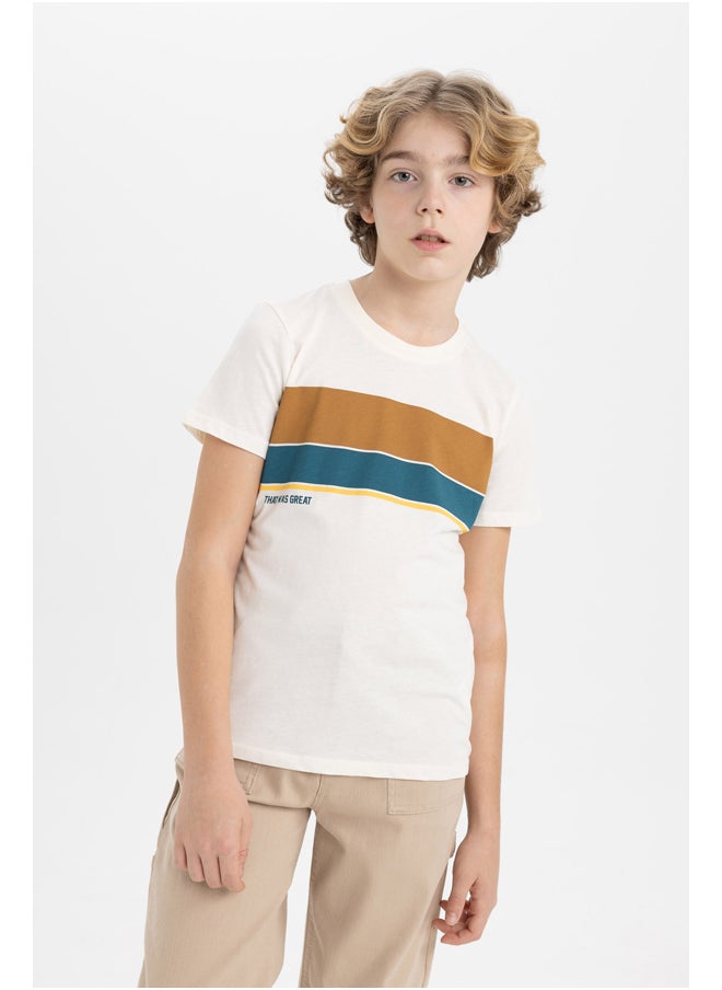 DeFacto - Boy Regular Fit Crew Neck Knitted Short Sleeve T-Shirt - Image 1
