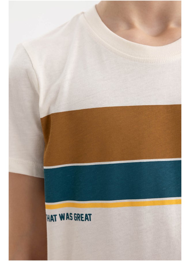 DeFacto - Boy Regular Fit Crew Neck Knitted Short Sleeve T-Shirt - Image 1