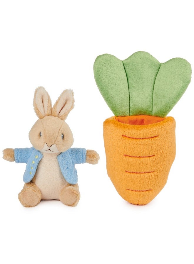 GUND Beatrix Potter 2-in-1 Peter Rabbit with Carrot Plush Playset, Bunny Stuffed Animal for Ages 1 and Up, Orange/Blue, 7” - Image 2