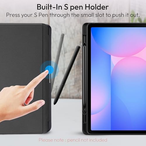 Robustrion Case for Samsung Galaxy Tab S10 Lite 10.9" / S9 FE /S10 FE/Tab S9 11" Cover with [S Pen Holder] [Auto Sleep Wake] Folio Case for Samsung Tab S9/S9 FE /S10 FE/ S10 Lite Tablet - Marble Lilac - Image 5