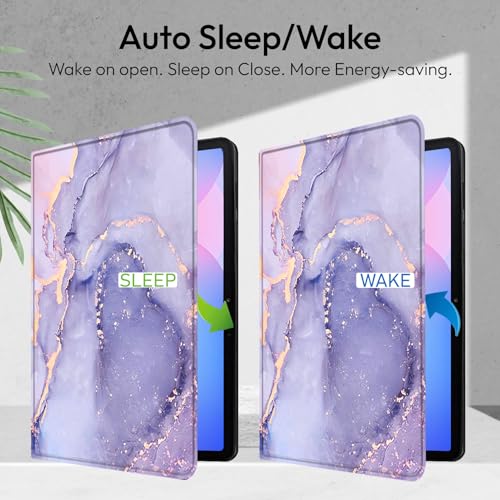 Robustrion Case for Samsung Galaxy Tab S10 Lite 10.9" / S9 FE /S10 FE/Tab S9 11" Cover with [S Pen Holder] [Auto Sleep Wake] Folio Case for Samsung Tab S9/S9 FE /S10 FE/ S10 Lite Tablet - Marble Lilac - Image 3