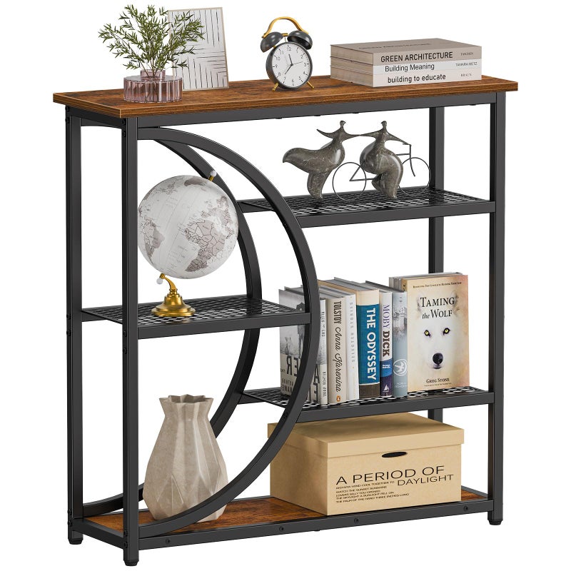 Snughome Entryway Table, Narrow Console Table, Industrial Sofa Table with 5 Tier Storage Shelves, Entrance Table for Hallway, Behind The Couch, Living Room, Foyer - Image 1