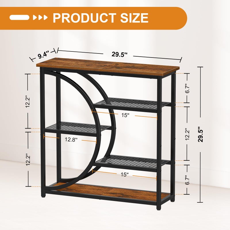 Snughome Entryway Table, Narrow Console Table, Industrial Sofa Table with 5 Tier Storage Shelves, Entrance Table for Hallway, Behind The Couch, Living Room, Foyer - Image 3