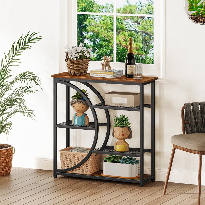 Snughome Entryway Table, Narrow Console Table, Industrial Sofa Table with 5 Tier Storage Shelves, Entrance Table for Hallway, Behind The Couch, Living Room, Foyer - Image 4