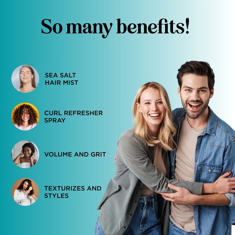 Maple Holistics Volumizing Sea Salt Spray for Hair - Texturizing Beach Waves Spray & Hair Mist Curl Activator - Non Sticky Styling Beach Hair Spray for Men and Women with Nourishing Argan Oil and Sea Kelp Extract - Image 2
