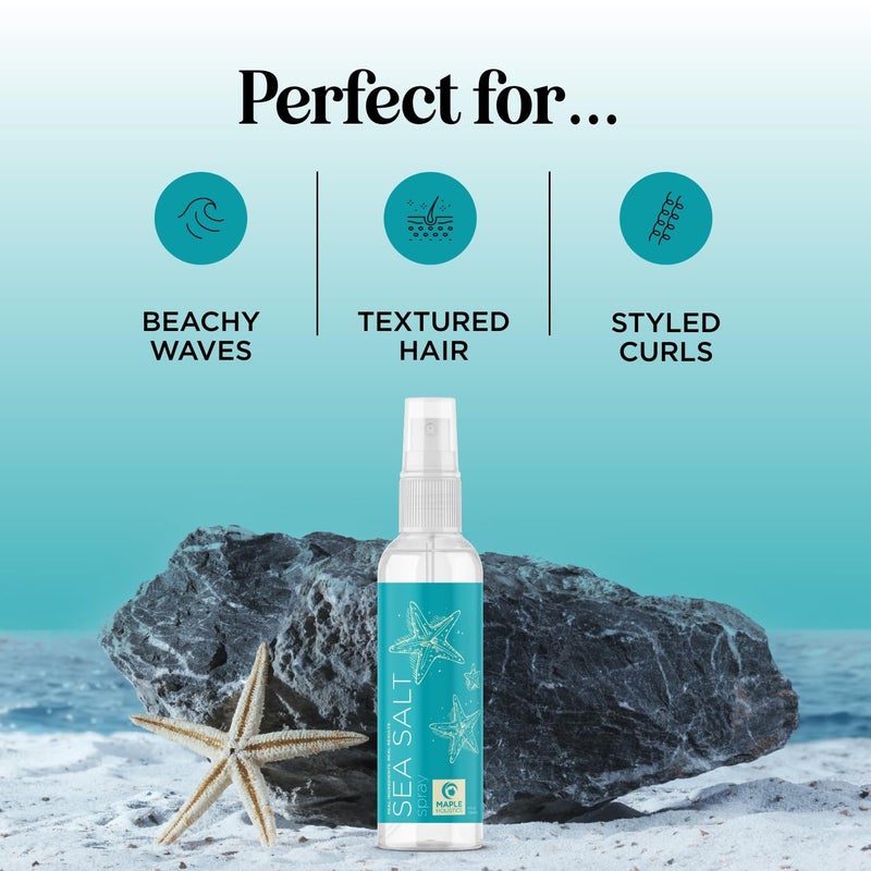 Maple Holistics Volumizing Sea Salt Spray for Hair - Texturizing Beach Waves Spray & Hair Mist Curl Activator - Non Sticky Styling Beach Hair Spray for Men and Women with Nourishing Argan Oil and Sea Kelp Extract - Image 1