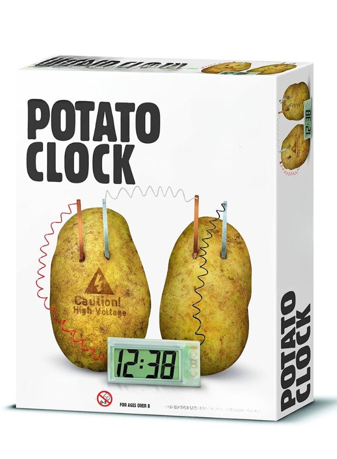 Potato Clock DIY Green Science Kit - Build a Functional Vegetable-Powered Clock	STEM Electrochemistry Experiment with Copper/Zinc Electrodes & Mini Clock Motor - Image 2